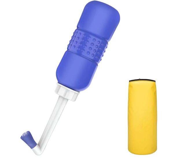 Bideu Portabil pentru Igiena Intima, Flippy, pentru Postpartum/ Postoperator, 450 mL, cu Capac si Husa Galbena, 29.5x7 cm, Culoare Recipient Mov Bideu Portabil pentru Igiena Intima, Flippy, pentru Postpartum/ Postoperator, 450 mL, cu Capac si Husa Galbena, 29.5x7 cm, Culoare Recipient Mov
