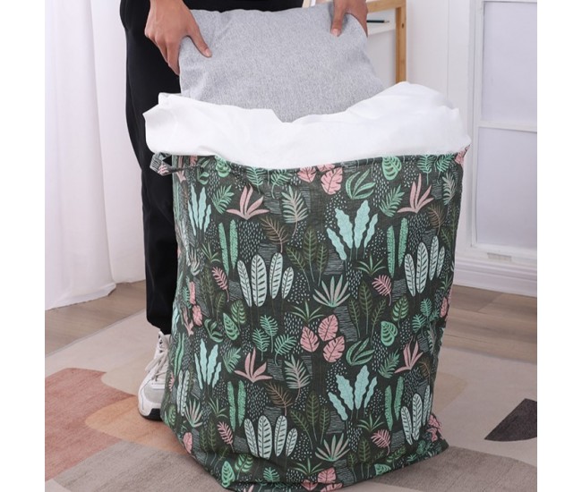 Cutie de Depozitare Pliabila, Flippy, Impermeabila, cu Snur, Capacitate 100 L, cu Manere, 50x50x40cm, Model Frunze, Verde Cutie de Depozitare Pliabila, Flippy, Impermeabila, cu Snur, Capacitate 100 L, cu Manere, 50x50x40cm, Model Frunze, Verde