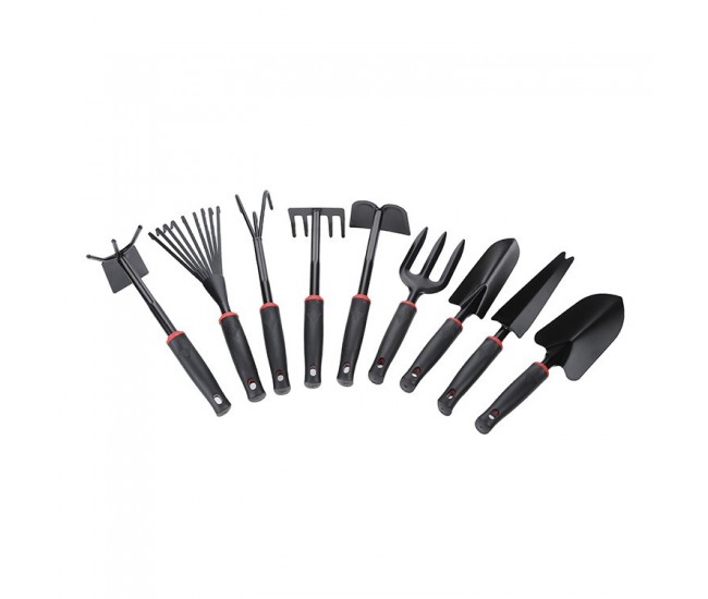 Set 9 Unelte de Gradina Flippy, pentru Plantare Prelucrare Sol si Ingrijire Plante, Material PVC si cardboard, 25 x 14.5 cm, negru Set 9 Unelte de Gradina Flippy, pentru Plantare Prelucrare Sol si Ingrijire Plante, Material PVC si cardboard, 25 x 14.5 cm, negru