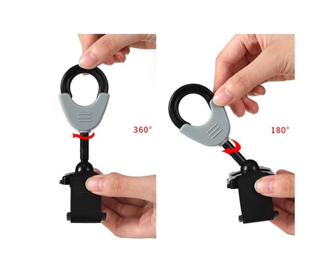 Set 2 Carlige pentru Carucior, Flippy, din Plastic si Velcro, Sarcina Maxima 2 kg, Negru