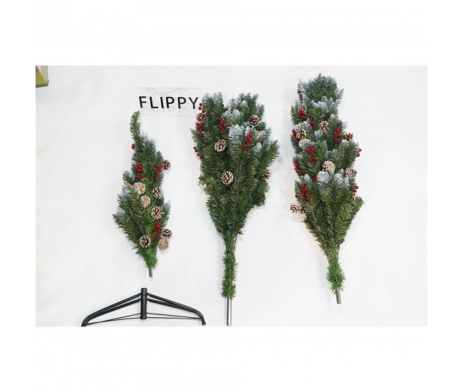 Brad Artificial de Craciun, Flippy, Sectionat pentru Perete/ Colt, 2.10 m inaltime, Verde, Decorat, Diametru Inferior 106 cm, Interior/ Exterior Brad Artificial de Craciun, Flippy, Sectionat pentru Perete/ Colt, 2.10 m inaltime, Verde, Decorat, Diametru Inferior 106 cm, Interior/ Exterior