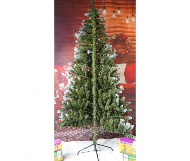 Brad Artificial de Craciun, Flippy, Sectionat pentru Perete/ Colt, 2.10 m inaltime, Verde, Decorat, Diametru Inferior 106 cm, Interior/ Exterior Brad Artificial de Craciun, Flippy, Sectionat pentru Perete/ Colt, 2.10 m inaltime, Verde, Decorat, Diametru Inferior 106 cm, Interior/ Exterior