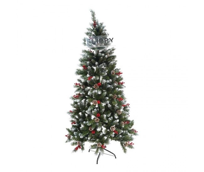 Brad Artificial de Craciun, Flippy, Sectionat pentru Perete/ Colt, 2.10 m inaltime, Verde, Decorat, Diametru Inferior 106 cm, Interior/ Exterior Brad Artificial de Craciun, Flippy, Sectionat pentru Perete/ Colt, 2.10 m inaltime, Verde, Decorat, Diametru Inferior 106 cm, Interior/ Exterior