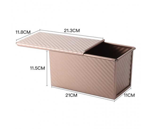Cutie pentru Paine Toast, Flippy, Rose Gold, 450g, cu Capac Cutie pentru Paine Toast, Flippy, Rose Gold, 450g, cu Capac