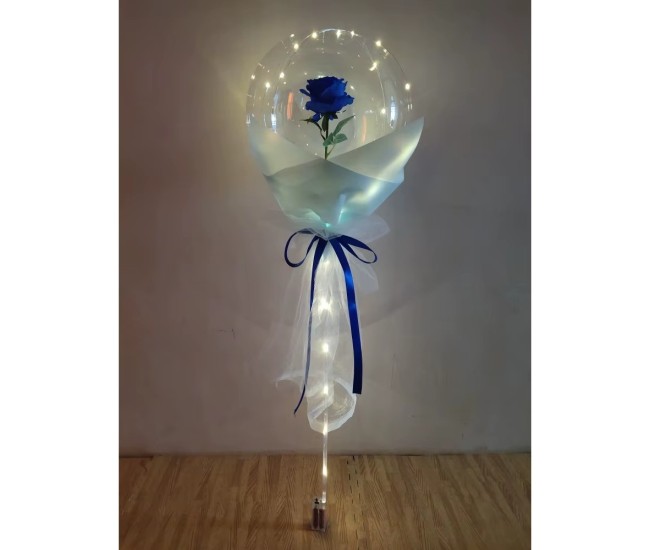 Buchet Decorativ, Flippy, Trandafir in Balon cu Lumini Led, Diametru 35 cm, 2 x Baterii AA (neincluse), Albastru/Alb Buchet Decorativ, Flippy, Trandafir in Balon cu Lumini Led, Diametru 35 cm, 2 x Baterii AA (neincluse), Albastru/Alb