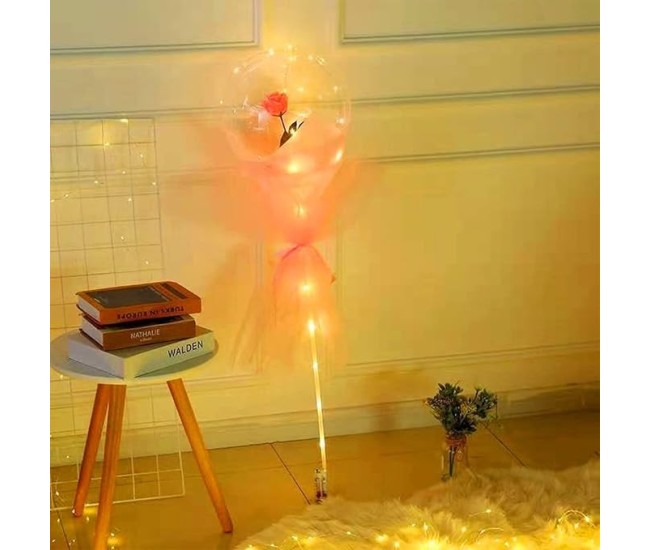 Buchet Decorativ, Flippy, Trandafir in Balon cu Lumini Led, Diametru 35 cm, 2 x Baterii AA (neincluse), Sampanie Buchet Decorativ, Flippy, Trandafir in Balon cu Lumini Led, Diametru 35 cm, 2 x Baterii AA (neincluse), Sampanie