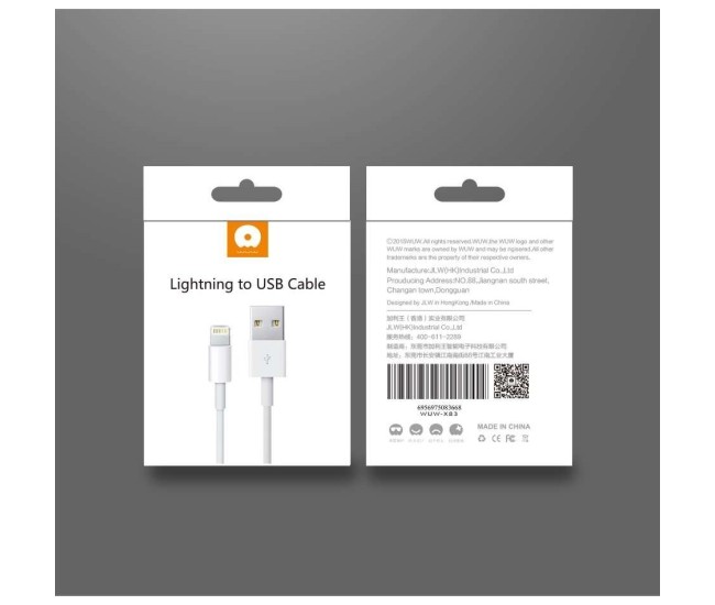 Cablu Date Flippy, compatibil cu iPhone, 2A, 1 m, WUW-X83, Blister, Alb Cablu Date Flippy, compatibil cu iPhone, 2A, 1 m, WUW-X83, Blister, Alb