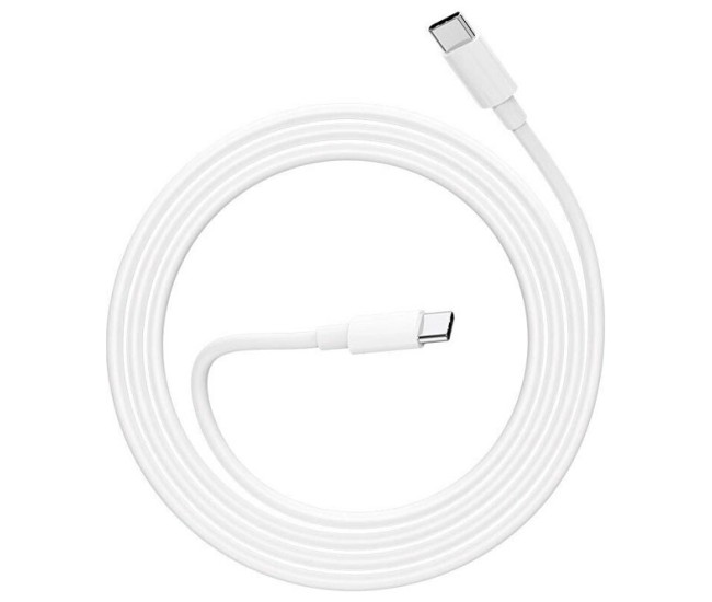 Cablu de Date pentru Telefon, Flippy, Cablu TYPE-C to TYPE-C Universal, Compatibil cu iOS si Android, Power Delivery 65W 130 cupru, 1.5 M, Simplu, Alb