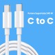 Cablu de Date pentru Telefon, Flippy, Cablu TYPE-C to TYPE-C Universal, Compatibil cu iOS si Android, Putere Suportata 240W, Fire 160 cupru, 2M, Simplu, Alb