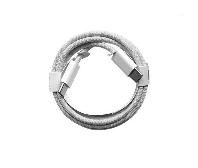Cablu de Date Universal, Flippy, Incarcare Rapida, Type-C to Type-C Compatibil cu Telefon sau Tableta, Cablu de Incarcare Impletit din Nailon, 1 m, Gri