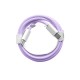 Cablu de Date Universal, Flippy, Incarcare Rapida, Type-C to Type-C Compatibil cu Telefon sau Tableta, Cablu de Incarcare Impletit din Nailon, 1 m, Mov