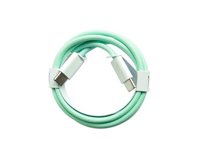 Cablu de Date Universal, Flippy, Incarcare Rapida, Type-C to Type-C Compatibil cu Telefon sau Tableta, Cablu de Incarcare Impletit din Nailon, 1 m, Verde