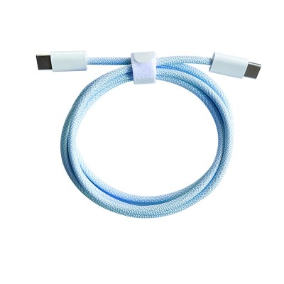 Cablu de Date Universal, Flippy, Incarcare Rapida, Type-C to Type-C Compatibil cu Telefon sau Tableta, Cablu de Incarcare Impletit din Nailon, 1 m, Albastru