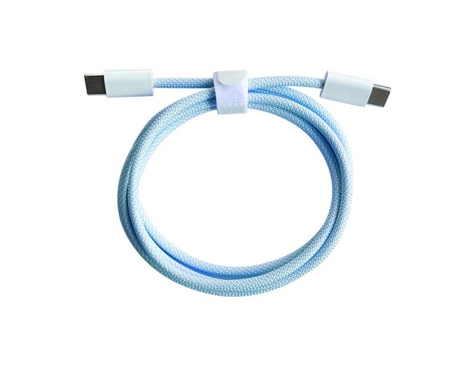Cablu de Date Universal, Flippy, Incarcare Rapida, Type-C to Type-C Compatibil cu Telefon sau Tableta, Cablu de Incarcare Impletit din Nailon, 1 m, Albastru