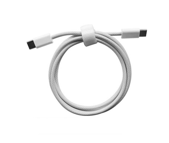 Cablu de Date Universal, Flippy, Incarcare Rapida, Type-C to Type-C Compatibil cu Telefon sau Tableta, Cablu de Incarcare Impletit din Nailon, 1 m, Gri