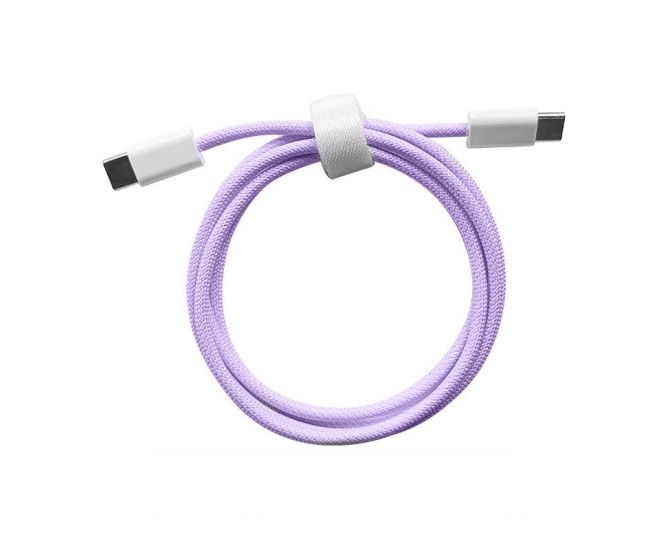Cablu de Date Universal, Flippy, Incarcare Rapida, Type-C to Type-C Compatibil cu Telefon sau Tableta, Cablu de Incarcare Impletit din Nailon, 1 m, Mov