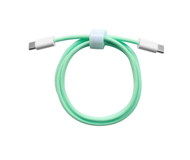 Cablu de Date Universal, Flippy, Incarcare Rapida, Type-C to Type-C Compatibil cu Telefon sau Tableta, Cablu de Incarcare Impletit din Nailon, 1 m, Verde