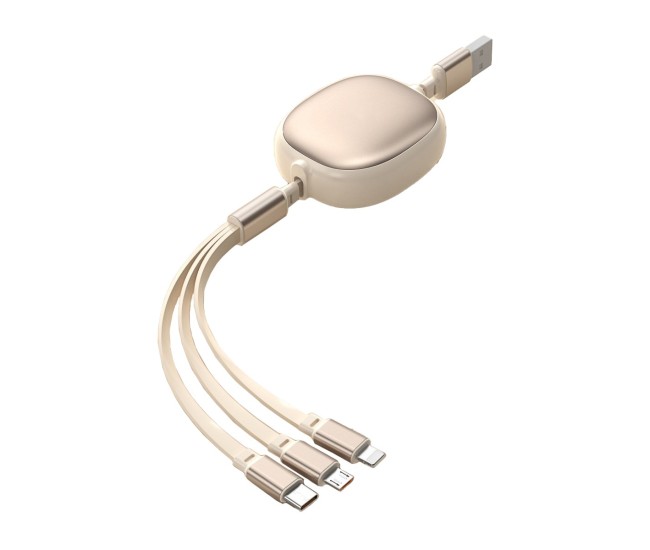 Cablu Retractabil Universal pentru Telefon, Flippy, Universal 3in1 pentru Orice Tip de Telefon, Micro-USB, Lightning, TYPE-C, 1.2M, Bej Cablu Retractabil Universal pentru Telefon, Flippy, Universal 3in1 pentru Orice Tip de Telefon, Micro-USB, Lightning, TYPE-C, 1.2M, Bej