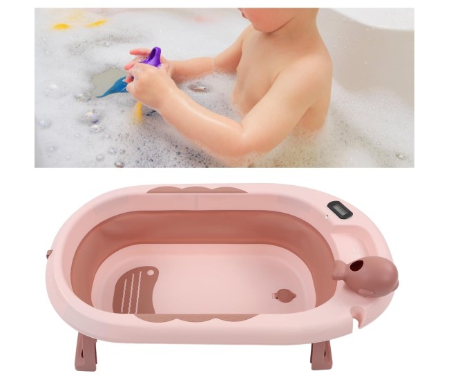 Cada de Baie, Flippy, pentru Copii 0 luni - 6 Ani, cu Termometru, Pliabila, Perna Suport Inclusa, din Plastic, 81.5 x 49 x 21.5 cm, Roz Cada de Baie, Flippy, pentru Copii 0 luni - 6 Ani, cu Termometru, Pliabila, Perna Suport Inclusa, din Plastic, 81.5 x 49 x 21.5 cm, Roz