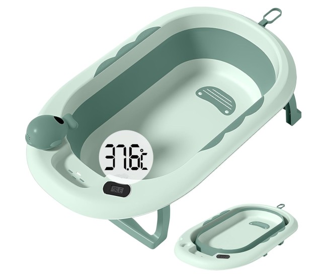 Cada de Baie, Flippy, pentru Copii 0 luni - 6 Ani, cu Termometru, Pliabila, Perna Suport Inclusa, din Plastic, 81.5 x 49 x 21.5 cm, Verde Cada de Baie, Flippy, pentru Copii 0 luni - 6 Ani, cu Termometru, Pliabila, Perna Suport Inclusa, din Plastic, 81.5 x 49 x 21.5 cm, Verde