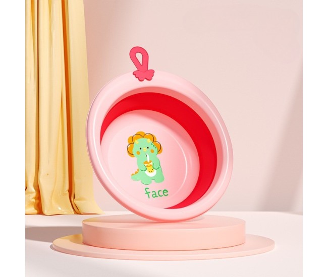 Cada Pliabila pentru Baie pentru Copii, Flippy, Cadita pentru Bebelusi, Model Rotund cu Dinozaur, Roz, 30x30x3.7 cm, 4L Cada Pliabila pentru Baie pentru Copii, Flippy, Cadita pentru Bebelusi, Model Rotund cu Dinozaur, Roz, 30x30x3.7 cm, 4L