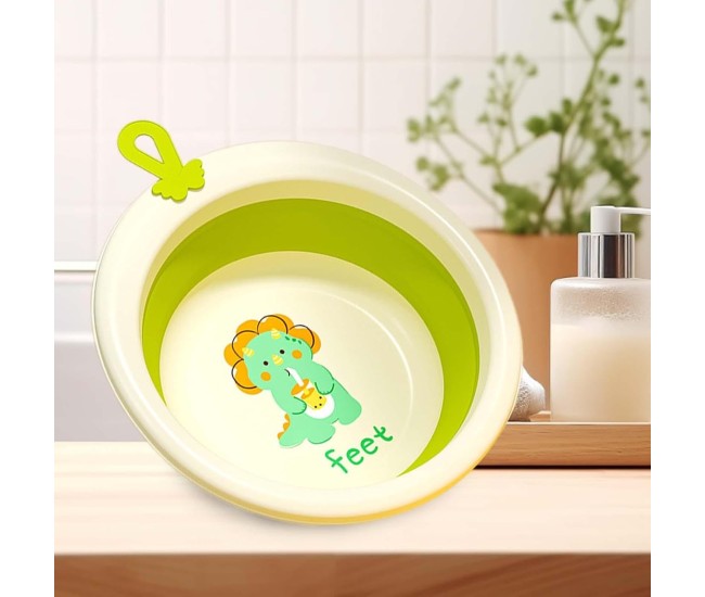 Cada Pliabila pentru Baie pentru Copii, Flippy, Cadita pentru Bebelusi, Model Rotund cu Dinozaur, Verde, 30x30x3.7 cm, 4L Cada Pliabila pentru Baie pentru Copii, Flippy, Cadita pentru Bebelusi, Model Rotund cu Dinozaur, Verde, 30x30x3.7 cm, 4L