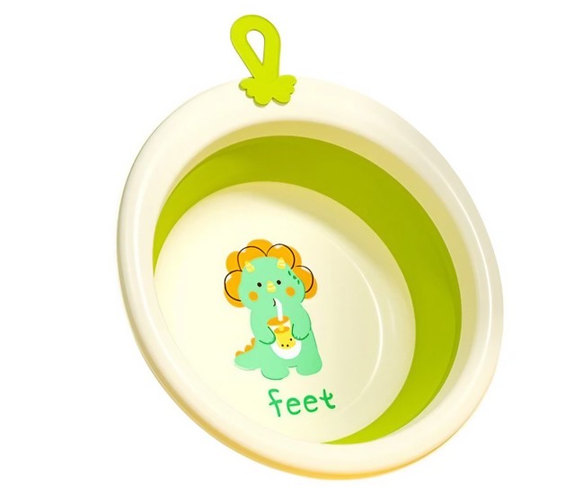 Cada Pliabila pentru Baie pentru Copii, Flippy, Cadita pentru Bebelusi, Model Rotund cu Dinozaur, Verde, 30x30x3.7 cm, 4L Cada Pliabila pentru Baie pentru Copii, Flippy, Cadita pentru Bebelusi, Model Rotund cu Dinozaur, Verde, 30x30x3.7 cm, 4L