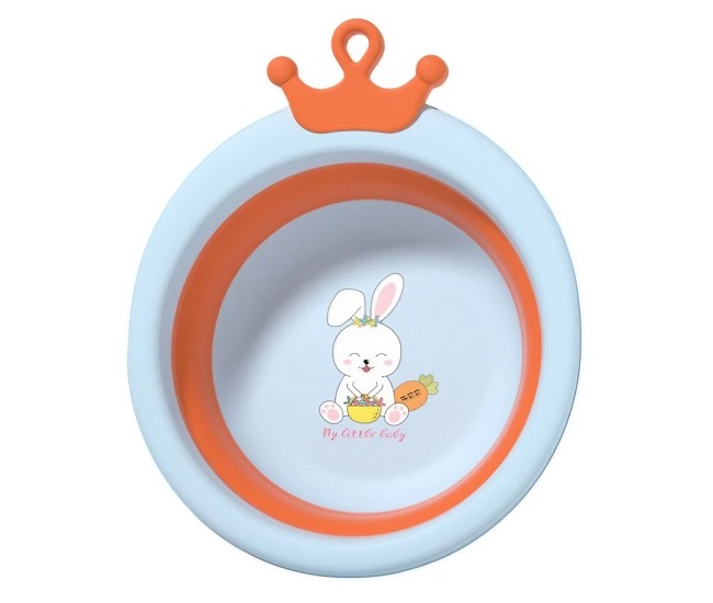 Cada Pliabila pentru Baie pentru Copii, Flippy, Cadita pentru Bebelusi, Model Rotund cu Iepuras, Blue, 30x31x3.5 cm, 3.3 L Cada Pliabila pentru Baie pentru Copii, Flippy, Cadita pentru Bebelusi, Model Rotund cu Iepuras, Blue, 30x31x3.5 cm, 3.3 L
