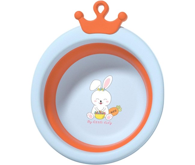 Cada Pliabila pentru Baie pentru Copii, Flippy, Cadita pentru Bebelusi, Model Rotund cu Iepuras, Blue, 30x31x3.5 cm, 3.3 L Cada Pliabila pentru Baie pentru Copii, Flippy, Cadita pentru Bebelusi, Model Rotund cu Iepuras, Blue, 30x31x3.5 cm, 3.3 L
