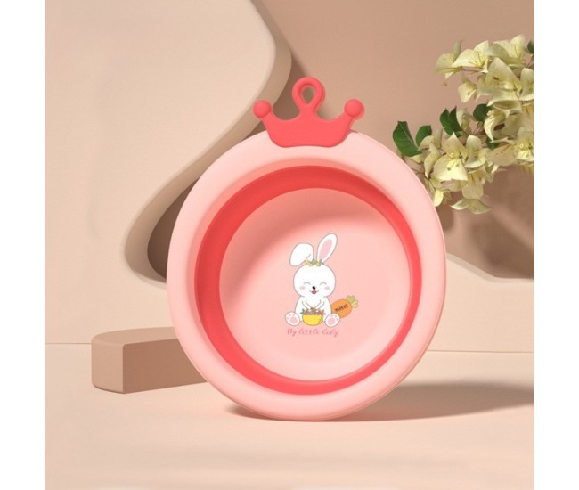 Cada Pliabila pentru Baie pentru Copii, Flippy, Cadita pentru Bebelusi, Model Rotund cu Iepuras, Roz, 30x31x3.5 cm, 3.3 L Cada Pliabila pentru Baie pentru Copii, Flippy, Cadita pentru Bebelusi, Model Rotund cu Iepuras, Roz, 30x31x3.5 cm, 3.3 L