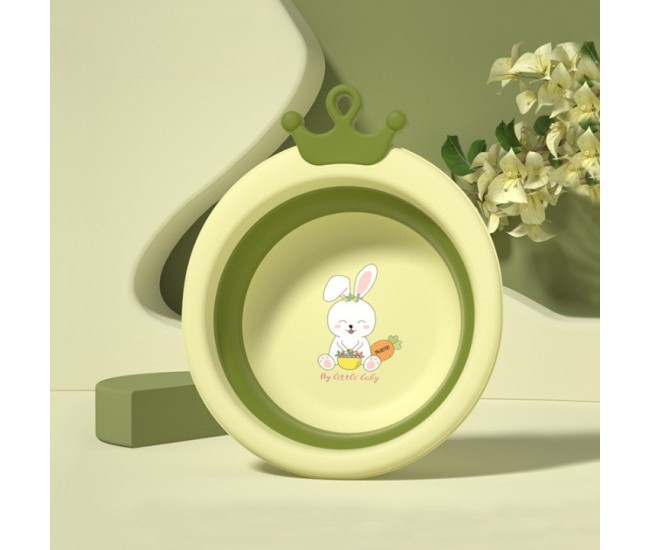 Cada Pliabila pentru Baie pentru Copii, Flippy, Cadita pentru Bebelusi, Model Rotund cu Iepuras, Verde, 30x31x3.5 cm, 3.3 L Cada Pliabila pentru Baie pentru Copii, Flippy, Cadita pentru Bebelusi, Model Rotund cu Iepuras, Verde, 30x31x3.5 cm, 3.3 L