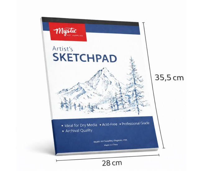 Caiet Schite Perfect Bound, Flippy, 50 File Hartie, 28 x 35,5 cm, Coperta Carton , Albastru