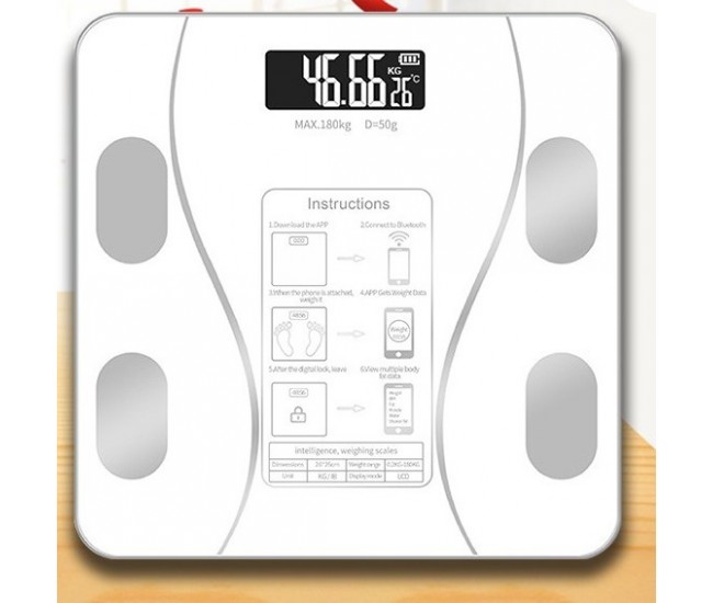 Cantar Electronic Inteligent De Baie Flippy Cu Aplicatie Smart, Corporal, Ecran Digital Iluminat, Termometru, Suporta Maxim 180 Kg, 26 x 26 cm, Baterii, Alb Cantar Electronic Inteligent De Baie Flippy Cu Aplicatie Smart, Corporal, Ecran Digital Iluminat, Termometru, Suporta Maxim 180 Kg, 26 x 26 cm, Baterii, Alb