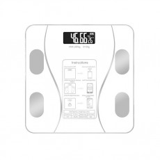 Cantar Electronic Inteligent De Baie Flippy Cu Aplicatie Smart, Corporal, Ecran Digital Iluminat, Termometru, Suporta Maxim 180 Kg, 26 x 26 cm, Baterii, Alb