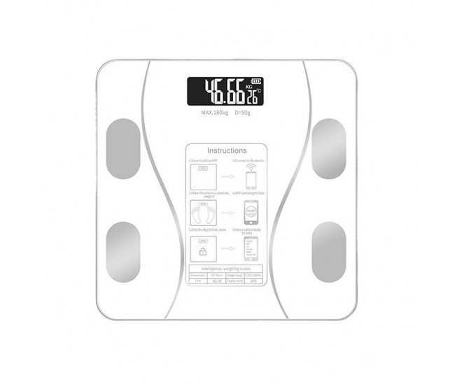 Cantar Electronic Inteligent De Baie Flippy Cu Aplicatie Smart, Corporal, Ecran Digital Iluminat, Termometru, Suporta Maxim 180 Kg, 26 x 26 cm, Baterii, Alb Cantar Electronic Inteligent De Baie Flippy Cu Aplicatie Smart, Corporal, Ecran Digital Iluminat, Termometru, Suporta Maxim 180 Kg, 26 x 26 cm, Baterii, Alb