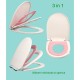 Capac de Toaleta cu Reductie 3 in 1, Flippy, pentru Copii +3 Ani si Adulti, Coborare Lenta si Silentioasa, Instalare Usoara, din PP5 , in Forma de U, Alb/Roz Capac de Toaleta cu Reductie 3 in 1, Flippy, pentru Copii +3 Ani si Adulti, Coborare Lenta si Silentioasa, Instalare Usoara, din PP5 , in Forma de U, Alb/Roz