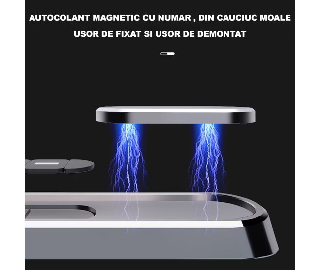 Suport Auto Numar Telefon Parbriz, Flippy, Aliaj de Aluminiu, Lipire cu Banda Dubla Adeziva, 13,8 cm, Argintiu