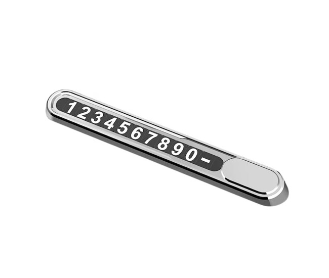 Suport Auto Numar Telefon Parbriz, Flippy, Aliaj de Aluminiu, Lipire cu Banda Dubla Adeziva, 13,8 cm, Argintiu