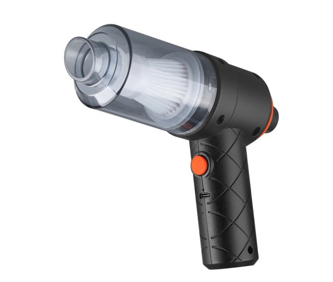 Aspirator Portabil fara Fir, Flippy, Tip Pistol 2 in 1, Suflare si Aspirare, Incarcare USB, Pentru Casa si Masina, Autonomie 30 min, Negru