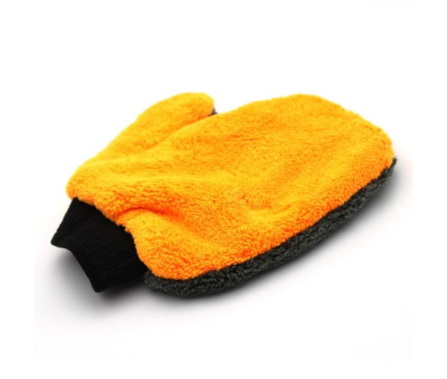 Manusa pentru Spalarea Masinii, Flippy, Microfibra, Moale, Doua Fete, Umeda sau Uscata, Fara Zgariere, 25x20cm, Portocaliu-Gri