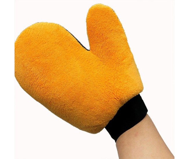 Manusa pentru Spalarea Masinii, Flippy, Microfibra, Moale, Doua Fete, Umeda sau Uscata, Fara Zgariere, 25x20cm, Portocaliu-Gri