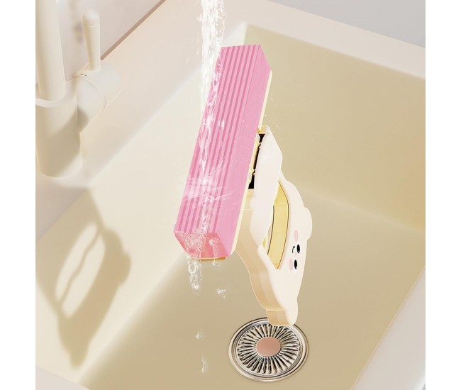 Mini Mop, Flippy, de Mana, Pliabil, Model Ursulet, din Plastic, 9 x 15 x 15 cm, Roz