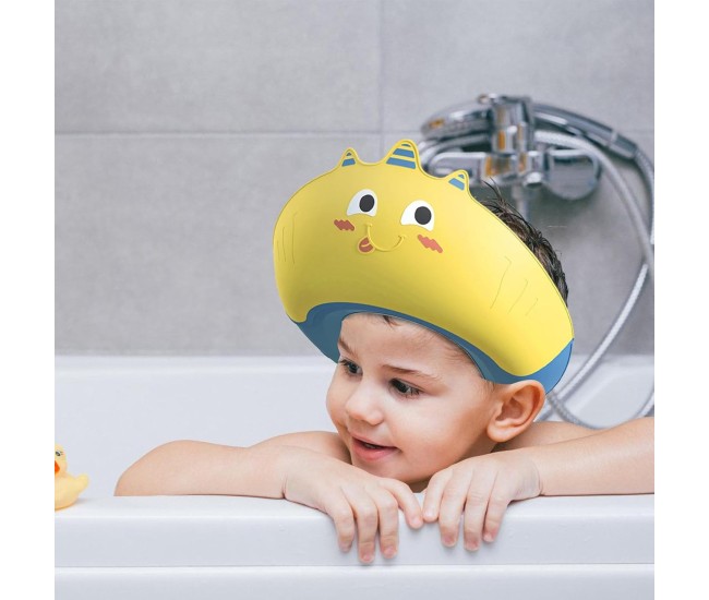 Casca de Dus, Flippy, Previne Scurgerea Apei si Samponului pe Fata, 0-12 Ani, Ajustabila, din TPE+PP, 20 x 23 cm, Model Unicorn, Galben/Albastru Casca de Dus, Flippy, Previne Scurgerea Apei si Samponului pe Fata, 0-12 Ani, Ajustabila, din TPE+PP, 20 x 23 cm, Model Unicorn, Galben/Albastru