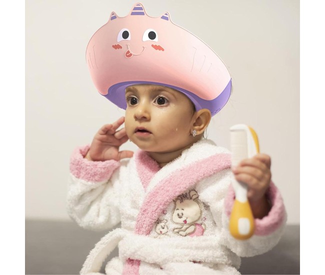 Casca de Dus, Flippy, Previne Scurgerea Apei si Samponului pe Fata, 0-12 Ani, Ajustabila, din TPE+PP, 20 x 23 cm, Model Unicorn, Roz/Mov Casca de Dus, Flippy, Previne Scurgerea Apei si Samponului pe Fata, 0-12 Ani, Ajustabila, din TPE+PP, 20 x 23 cm, Model Unicorn, Roz/Mov