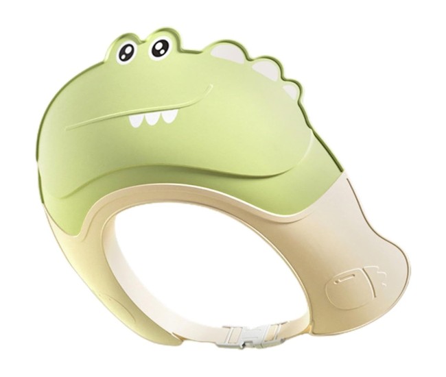 Casca de Dus, Flippy, Previne Scurgerea Apei si Samponului pe Fata, 0-12 Ani, Ajustabila, din TPE+PP, 20 x 23 cm, Model Crocodil, Verde Casca de Dus, Flippy, Previne Scurgerea Apei si Samponului pe Fata, 0-12 Ani, Ajustabila, din TPE+PP, 20 x 23 cm, Model Crocodil, Verde