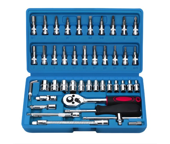 Chei tubulare Set 46 de Piese, Flippy, Trusa Scule de Reparatii Auto, Prelungitoare Rigid si Flexibil, Articulatie Cardanica, Antrenor de Forta Glisant, Adaptoare, Maner pentru Surubelnita, 23 x 12 x 4 cm, 1.9 kg, Cutie Albastra Chei tubulare Set 46 de Piese, Flippy, Trusa Scule de Reparatii Auto, Prelungitoare Rigid si Flexibil, Articulatie Cardanica, Antrenor de Forta Glisant, Adaptoare, Maner pentru Surubelnita, 23 x 12 x 4 cm, 1.9 kg, Cutie Albastra