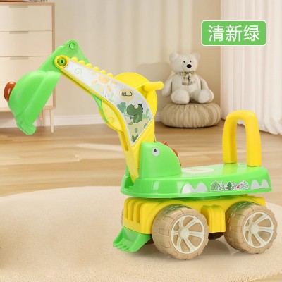 Excavator pentru Copii, Flippy, Muzica si Lumini, Rotativ, Sapa in Pamant 360 de Grade, Plastic, Verde