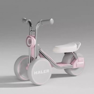 Children's scooter-tricycle anti-rollover music light yo-yo car-color: rhine pink