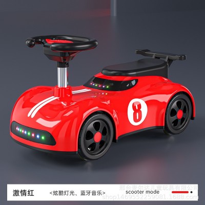 Children's scooter walker 1-3 years old Bluetooth music yo-yo car - color: red; size: 59.26.31
