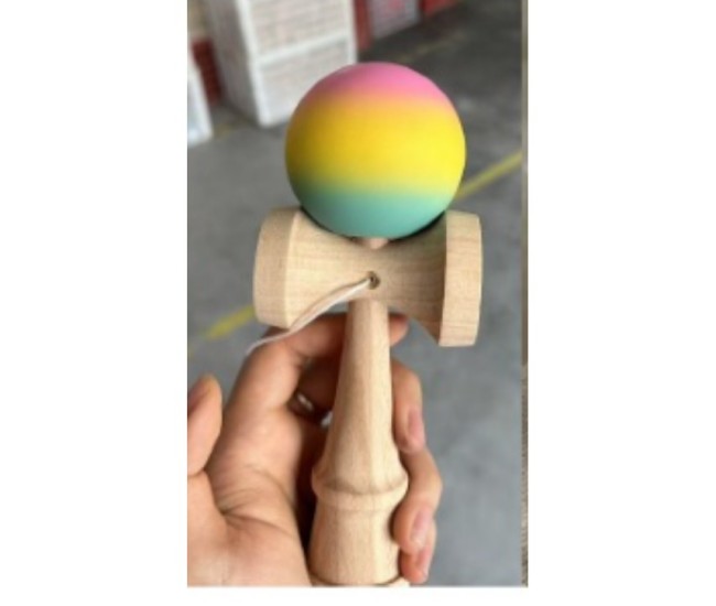 Jucarie Interactiva Kendama, Flippy, din Lemn, 18 cm, Joc de Indemanare pentru Copii si Adulti, Model Gradient 2, Roz/Galben/Albastru Jucarie Interactiva Kendama, Flippy, din Lemn, 18 cm, Joc de Indemanare pentru Copii si Adulti, Model Gradient 2, Roz/Galben/Albastru